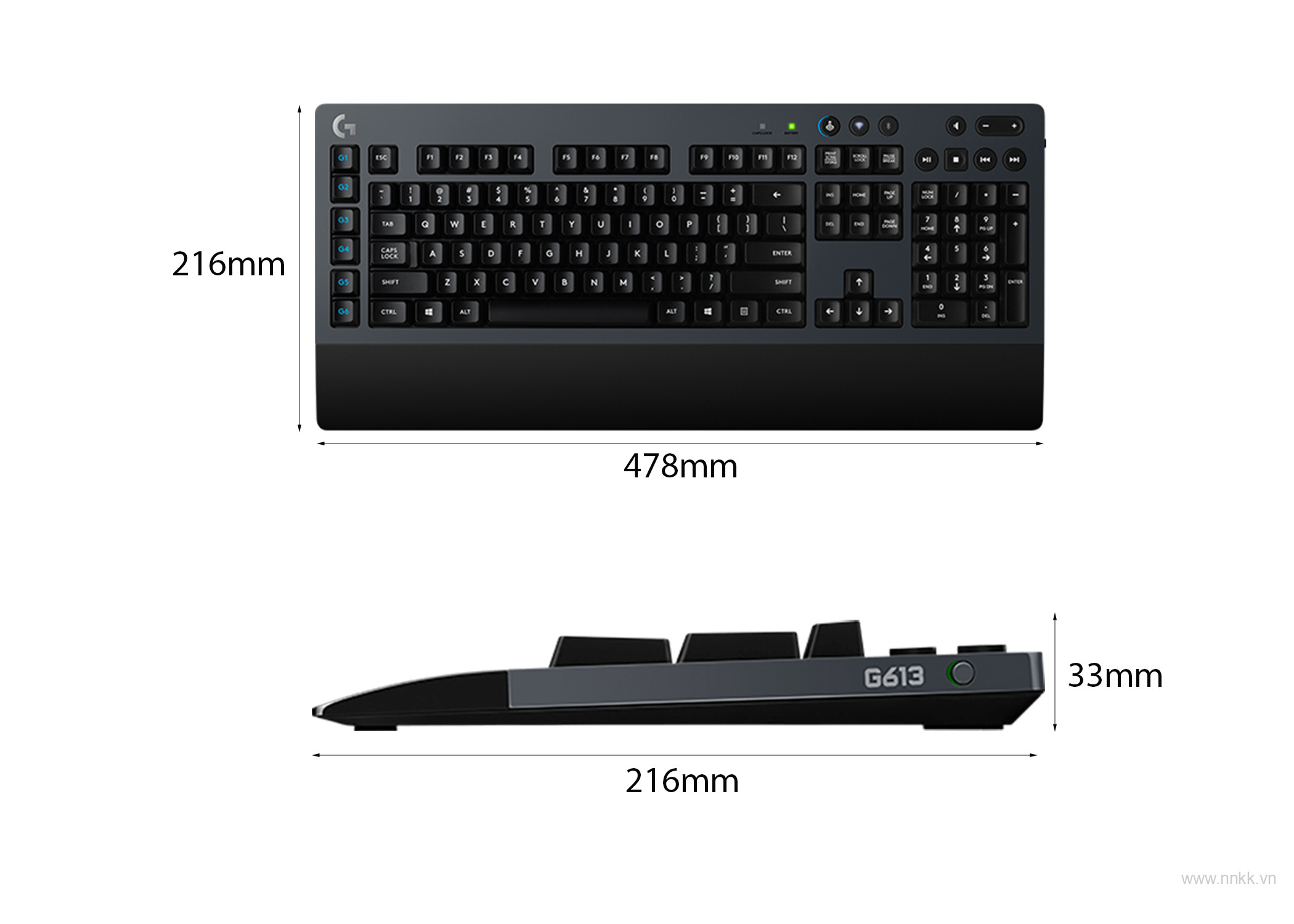 Bàn phím cơ học Logitech không dây gaming G613 (920-008402)