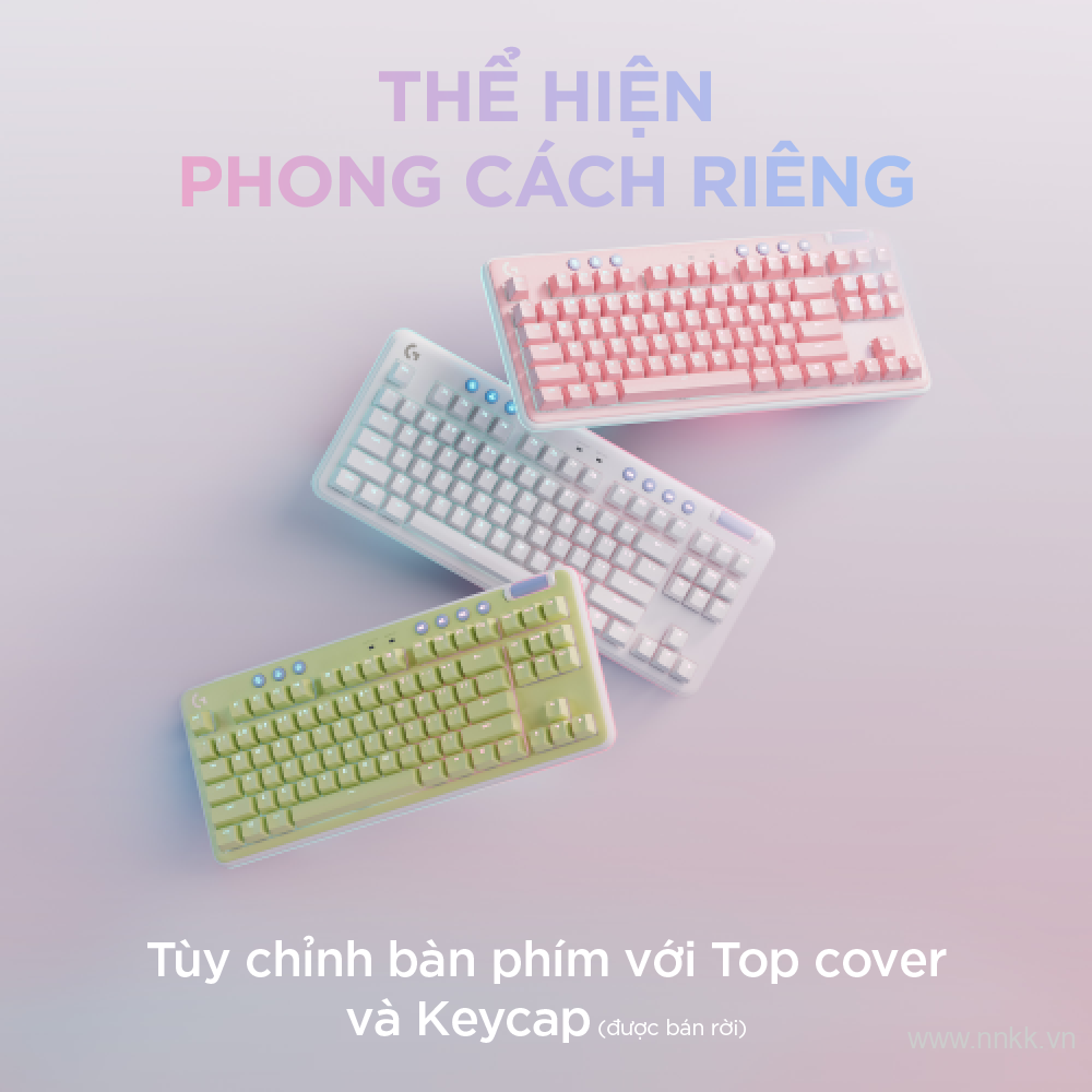 Bàn phím game không dây Logitech G715 TKL RGB Aurora Off White Tactile 