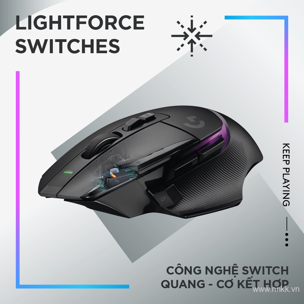  Chuột gaming không dây Logitech G502X Plus, màu đen (910-006164)