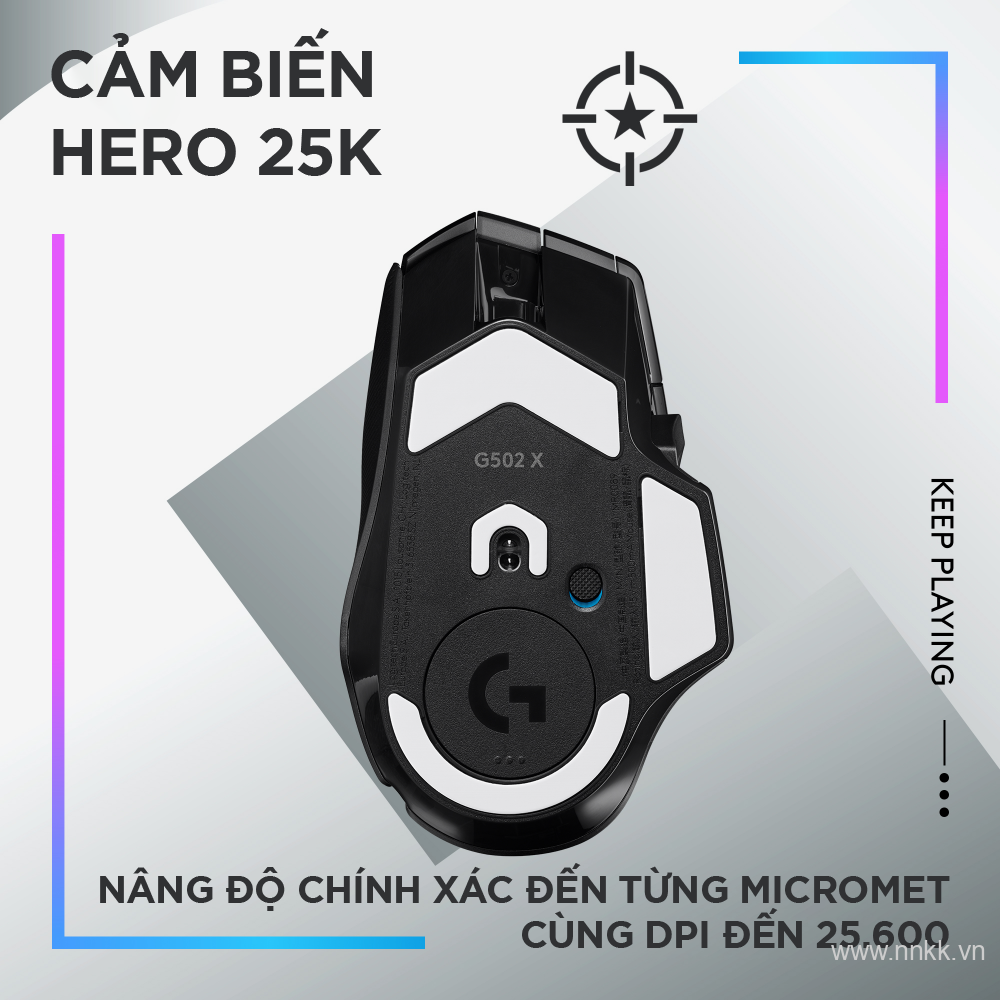  Chuột gaming không dây Logitech G502X Plus, màu đen (910-006164)