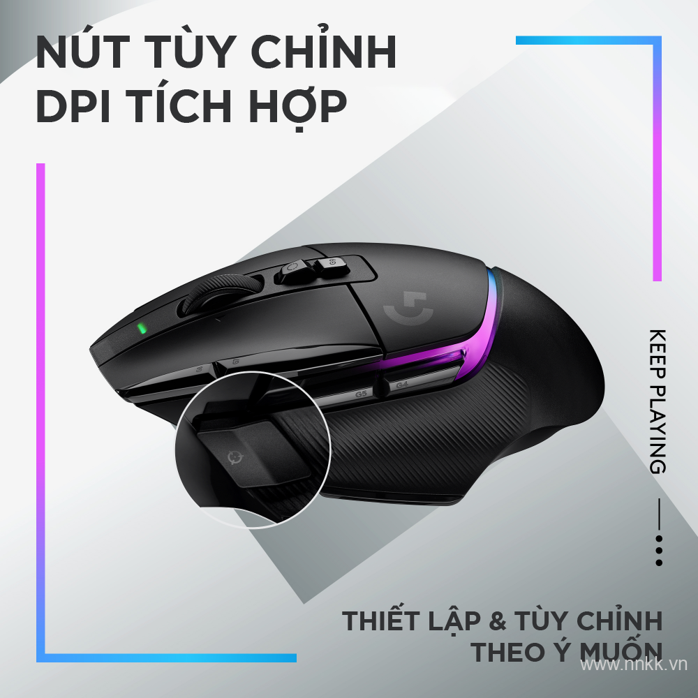  Chuột gaming không dây Logitech G502X Plus, màu đen (910-006164)