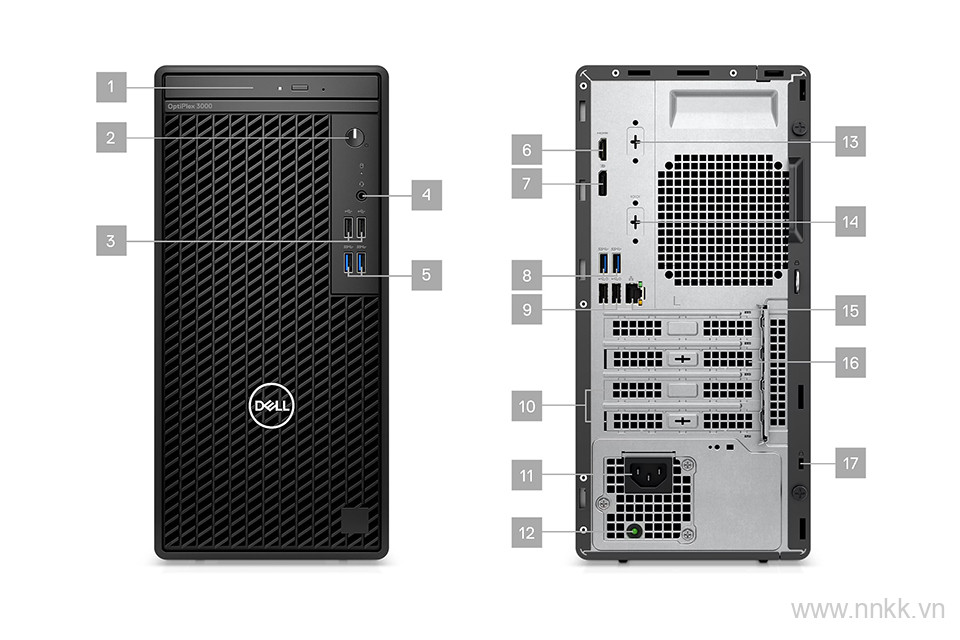 Máy tính để bàn PC Dell Optiplex 3000 Tower (i5-12500/8GB RAM/256GB SSD/DVDRW/K+M/Ubuntu)