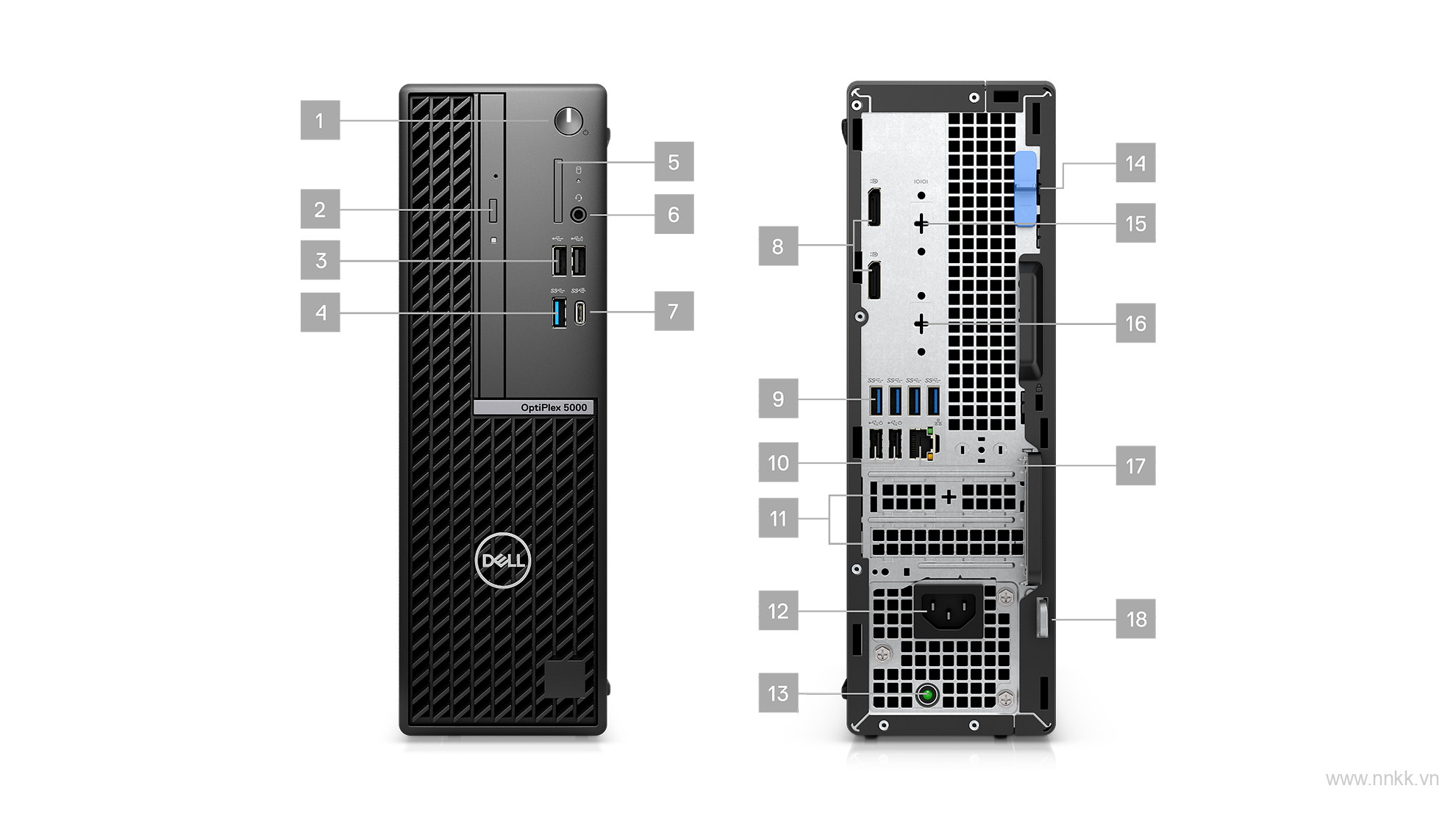 Máy tính để bàn Dell Optiplex 5000 SFF (i7-12700/8GB RAM/256GB SSD/DVDRW/K+M/Fedora)