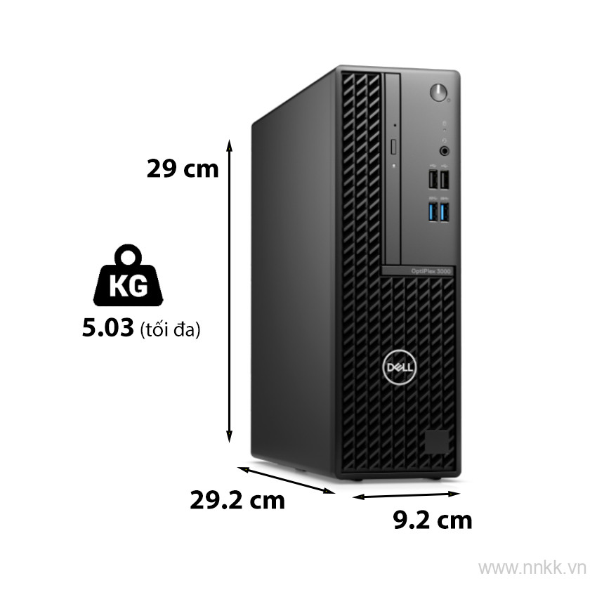 Máy tính để bàn Dell Optiplex 3000 SFF (i3-12100/4GB RAM/256GB SSD/DVDRW/K+M/Ubuntu)