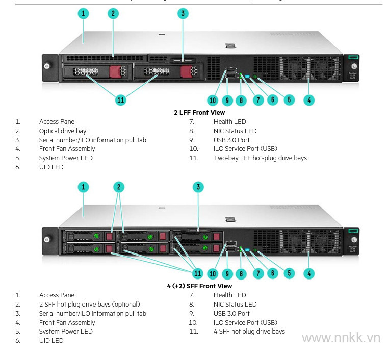 Máy chủ HPE DL20 Gen10 Plus Xeon E-2314/4-cores/16GB - P44113-B21 Server Rack 1U