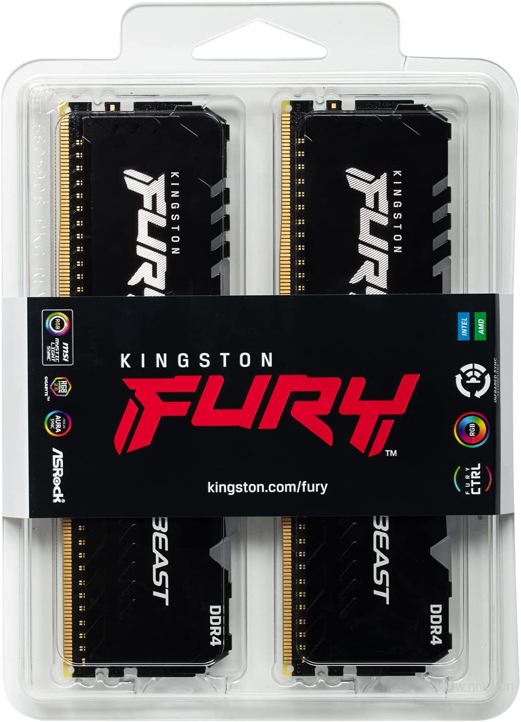 Kingston Fury 32GB 3600MHz DDR4 CL18 DIMM (Kit of 2) Beast RGB