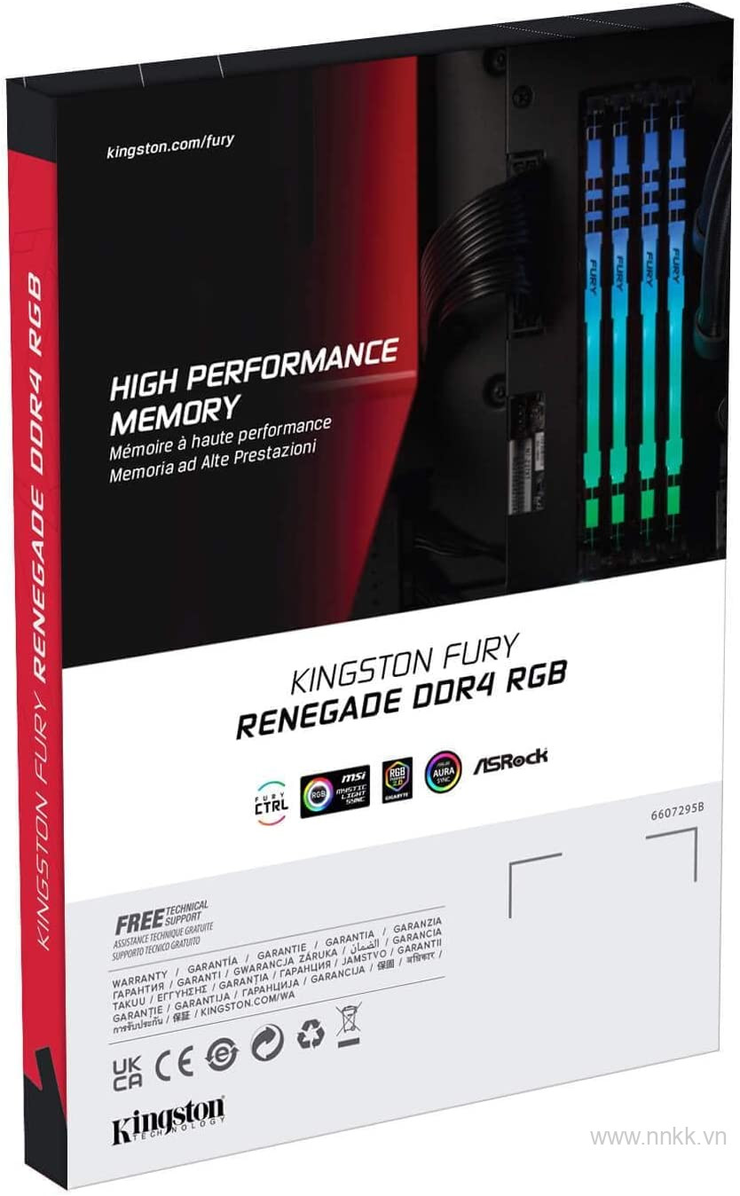 Kingston Fury 32GB 3200MHz DDR4 CL16 DIMM (Kit of 2) 1Gx8 FURY Renegade RGB