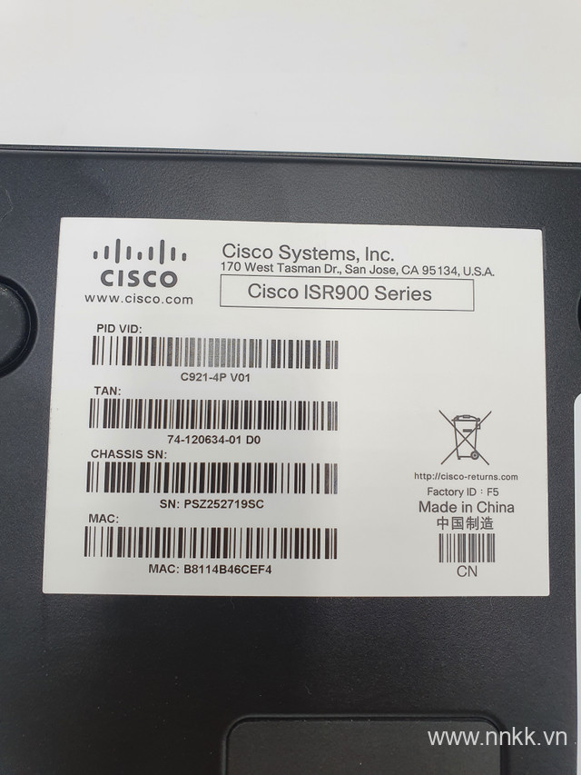 Thiết bị định tuyến Cisco 900 Series Integrated Services Routers (C921-4P)