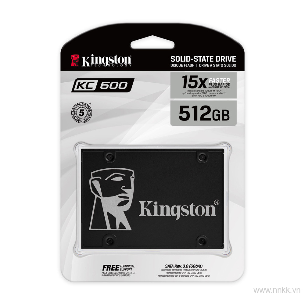 Ổ cứng ssd kingston KC600 - 512GB - 2.5 inch bảo hành 5 năm