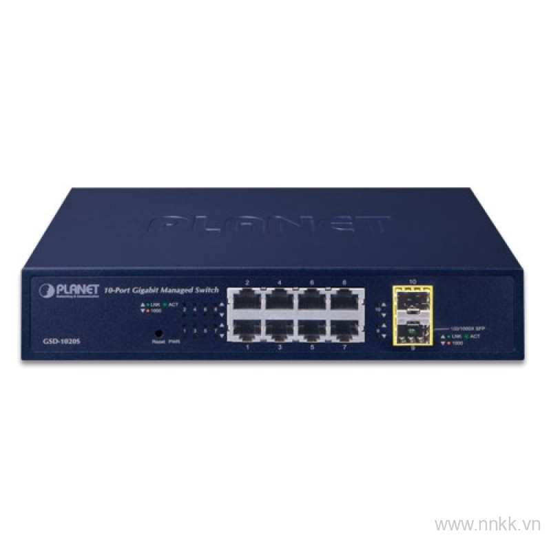 Switch 8 Port Gigabit PLANET GSD-1020S, 2 SFP Uplink