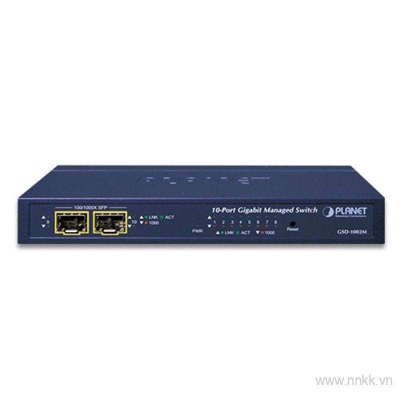 Switch 8 Cổng Gigabit PLANET GSD-1002M, 2 SFP Uplink