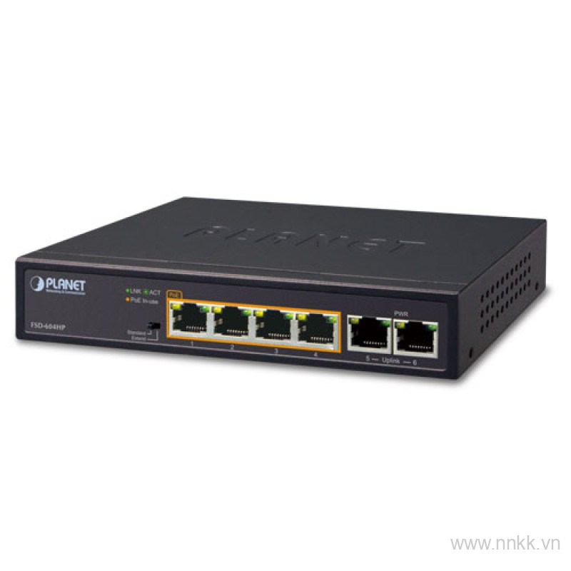 Switch PoE Planet FSD-604HP, 4 cổng 10|100M PoE + 2 port 10|100M