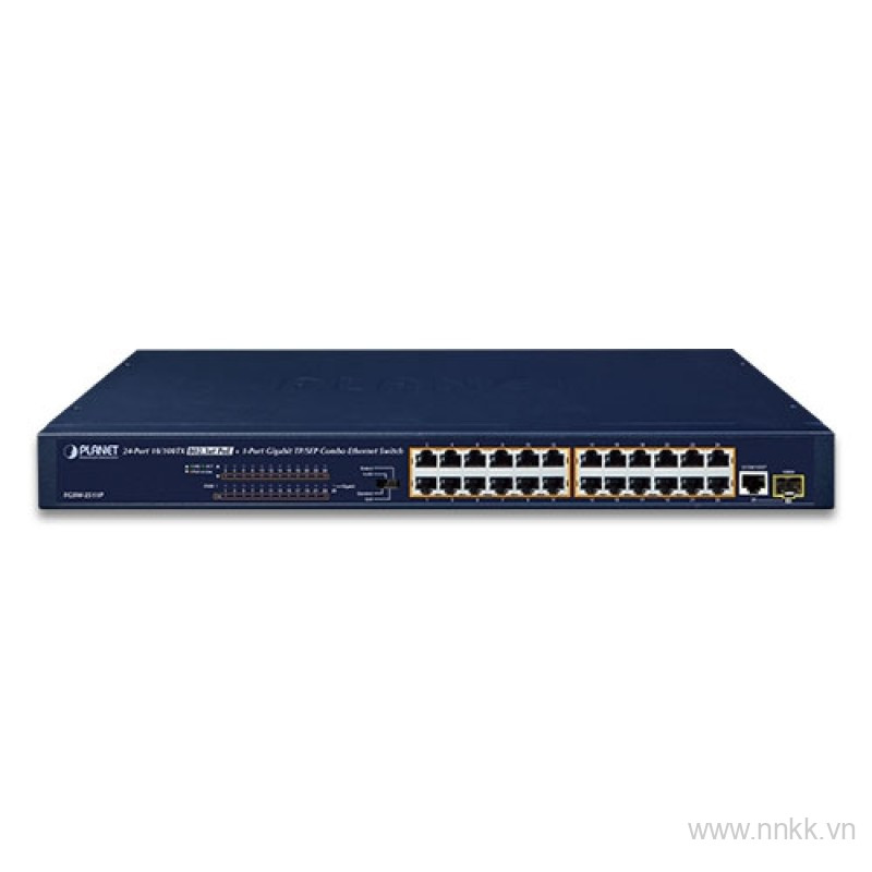 Switch PoE Planet FGSW-2511P, 24-Port 10-100BASE + 1-Port G Combo