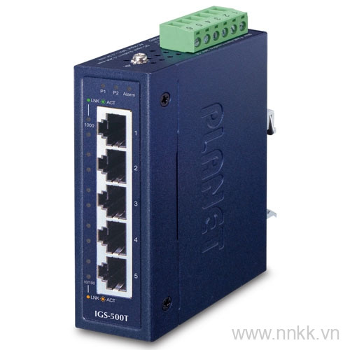 Switch công nghiệp Planet IGS-500T, 5 cổng Gigabit