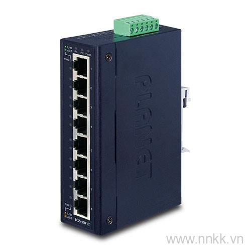 Switch công nghiệp Planet IGS-801T, 8 cổng Gigabit