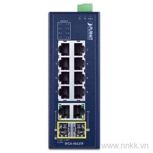 Switch công nghiệp Planet IFGS-1022TF, 8 cổng