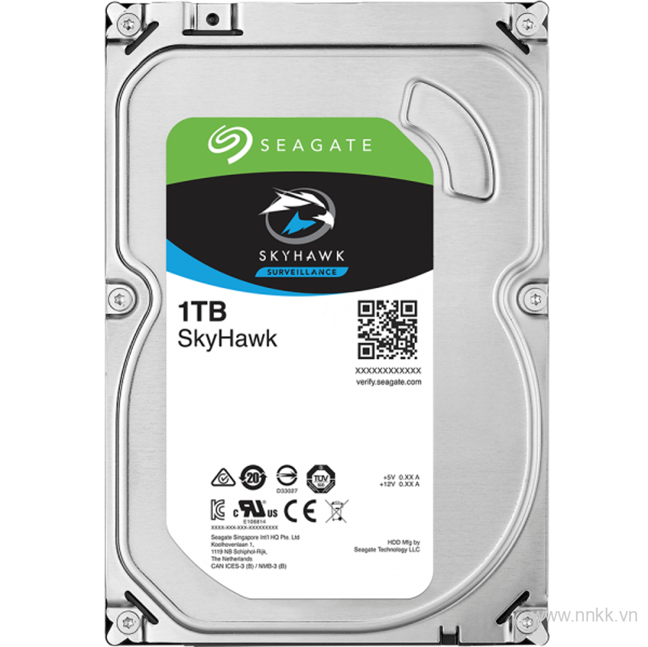 Ổ cứng HDD 3.5" Camera SEAGATE Skyhawk 1TB SATA 5900RPM 64MB - ST1000VX005