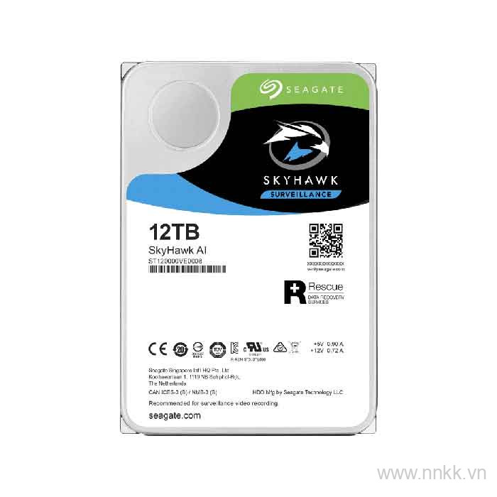 Ổ cứng HDD Seagate SkyHawk AI 12TB 3.5 inch, 7200RPM, SATA, 256MB Cache