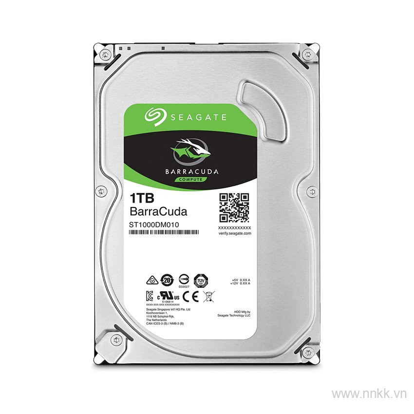 Ổ cứng HDD 3.5" PC SEAGATE BarraCuda 1TB SATA 7200RPM 64MB 