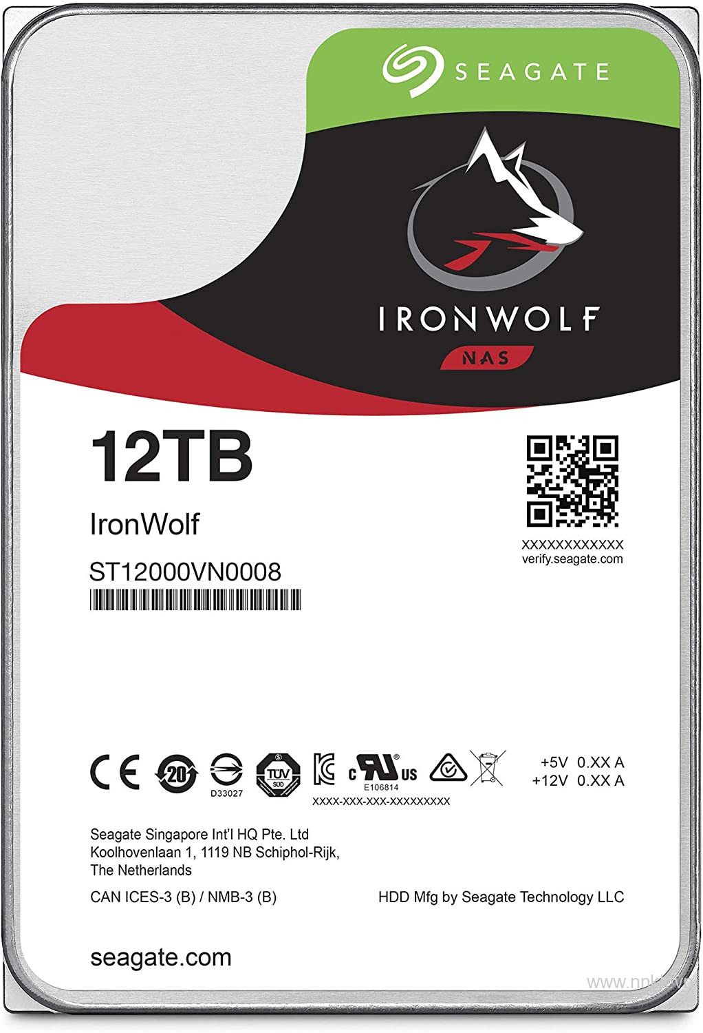 Ổ cứng 3.5 inch HDD 12TB SEAGATE IronWolf ST12000VN0008