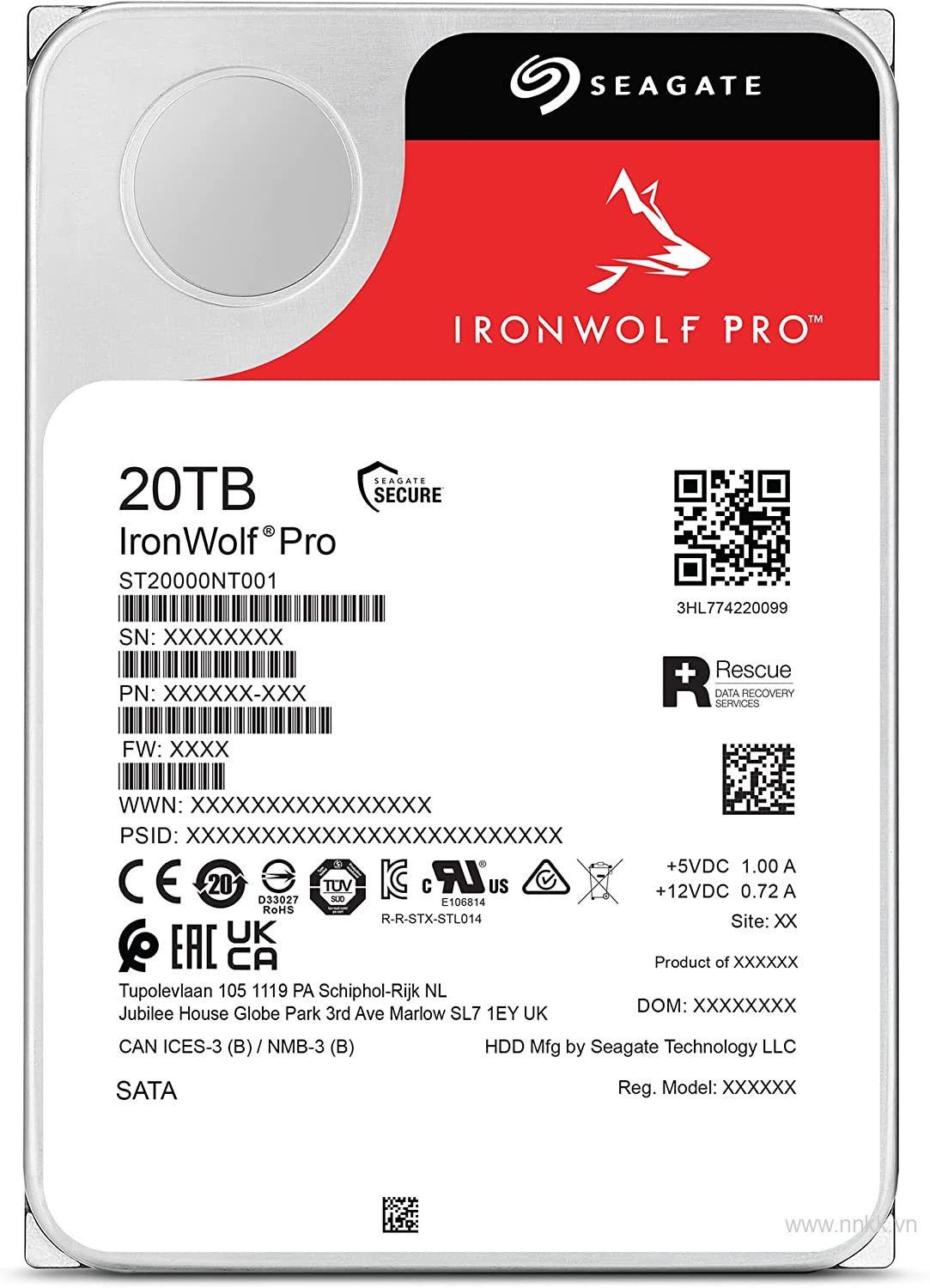 Ổ cứng 3.5 inch 20TB SEAGATE IronWolf Pro ST20000NE000 