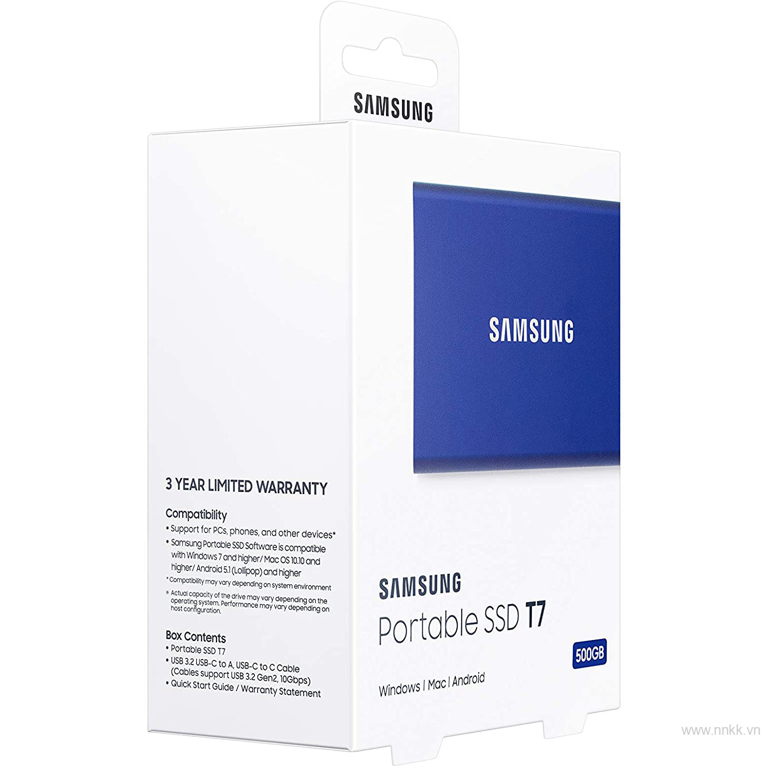 Ổ cứng di động SSD SamSung T7 dung lượng 500GB, Màu Xanh