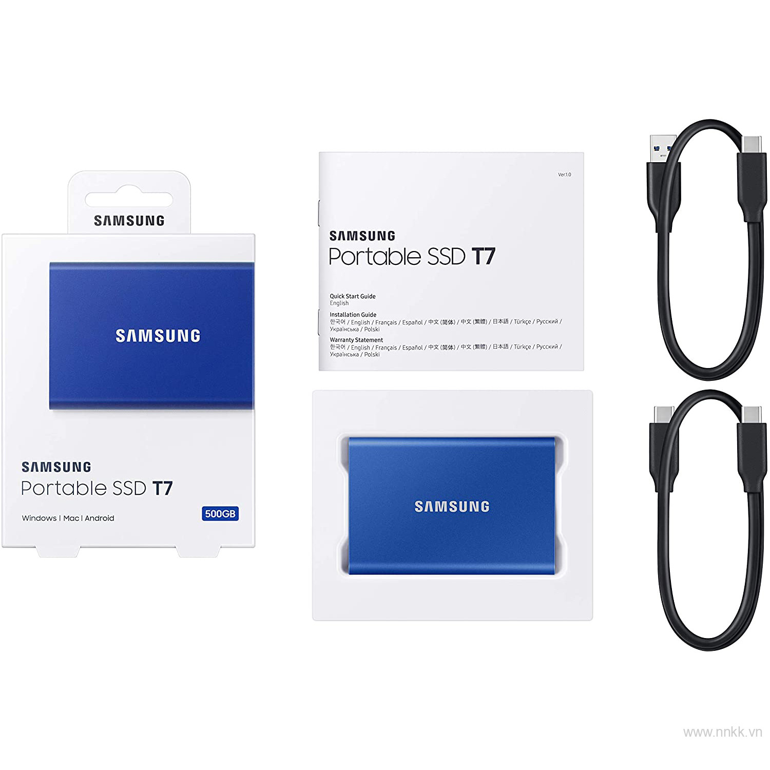 Ổ cứng di động SSD SamSung T7 dung lượng 500GB, Màu Xanh