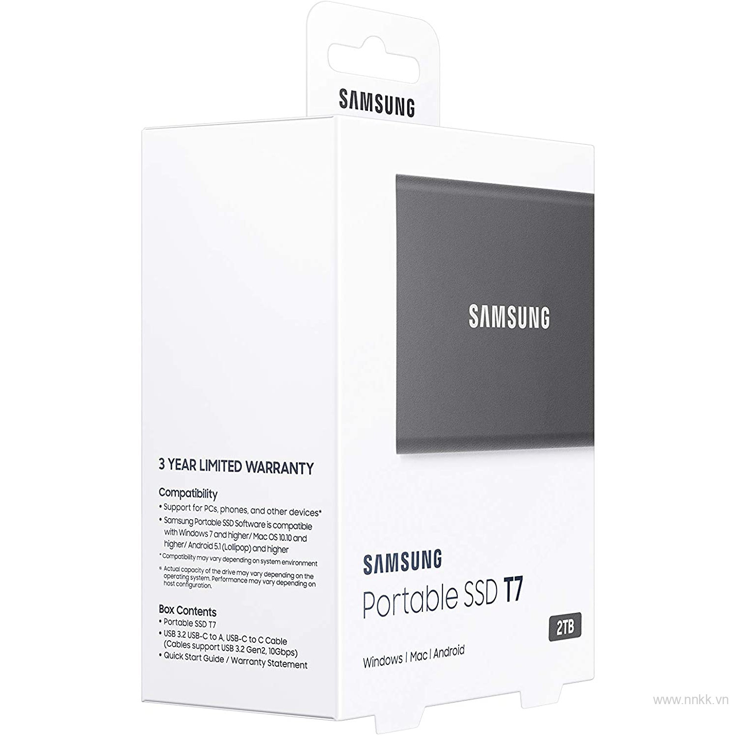 Ổ cứng di động SSD SamSung T7 dung lượng  2TB, Màu đen