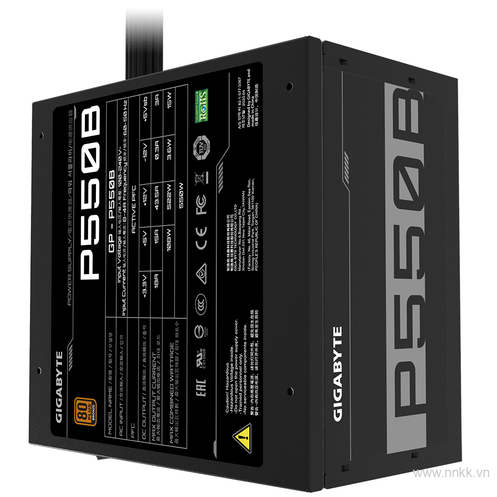 Nguồn máy tính để bàn GIGABYTE P550B, công suất 550W