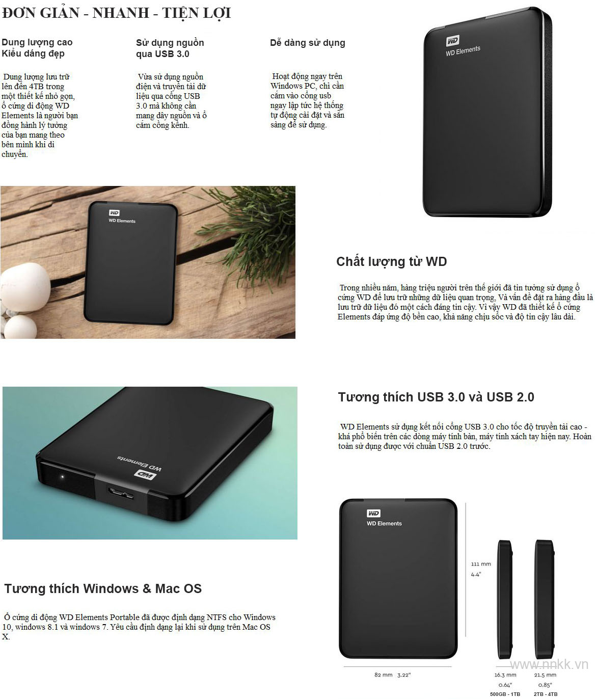 Ổ cứng di động WD Elements 4TB 2.5 inch Portable