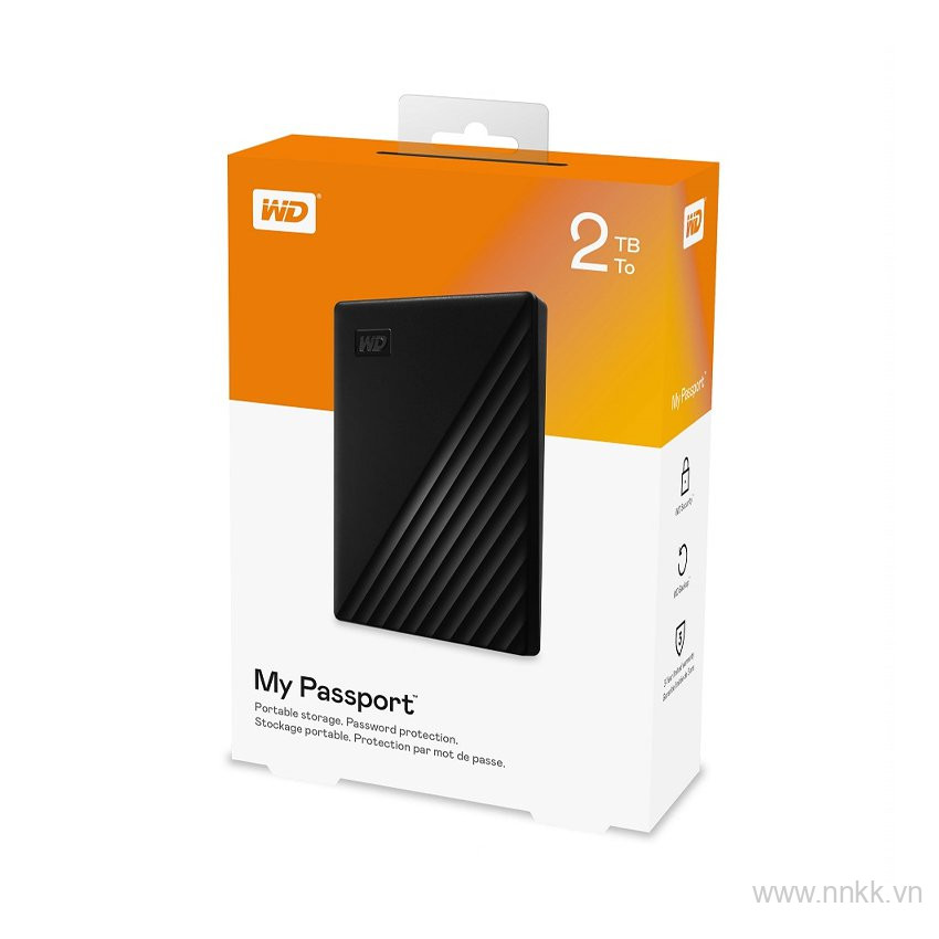 Ổ cứng di động WD My Passport 2TB, màu đen