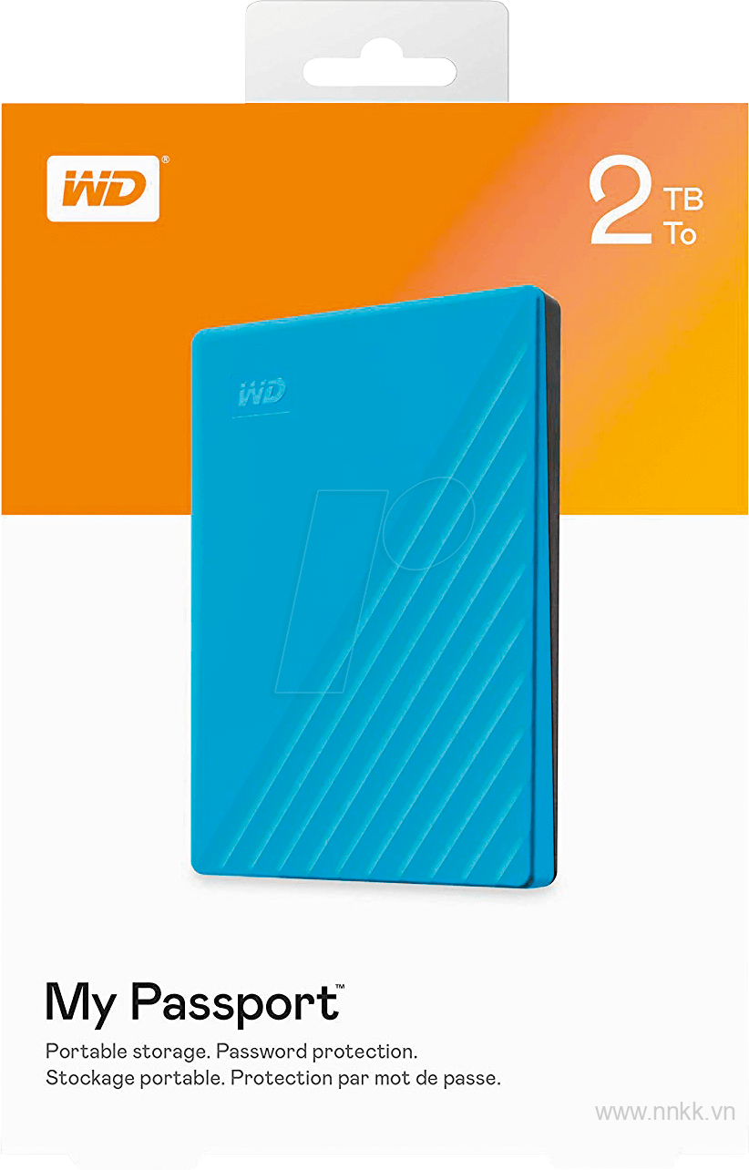 Ổ cứng di động WD My Passport 2TB, màu xanh