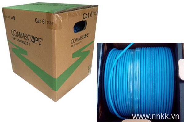 Cáp mạng COMMSCOPE UTP, Cat.6, 4 đôi, CM, 24 AWG, 1427071-6  màu xanh