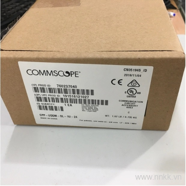 Thanh đấu nối COMMSCOPE UTP, Cat.5e, SL110, RJ45, 24 cổng, 1U, thẳng