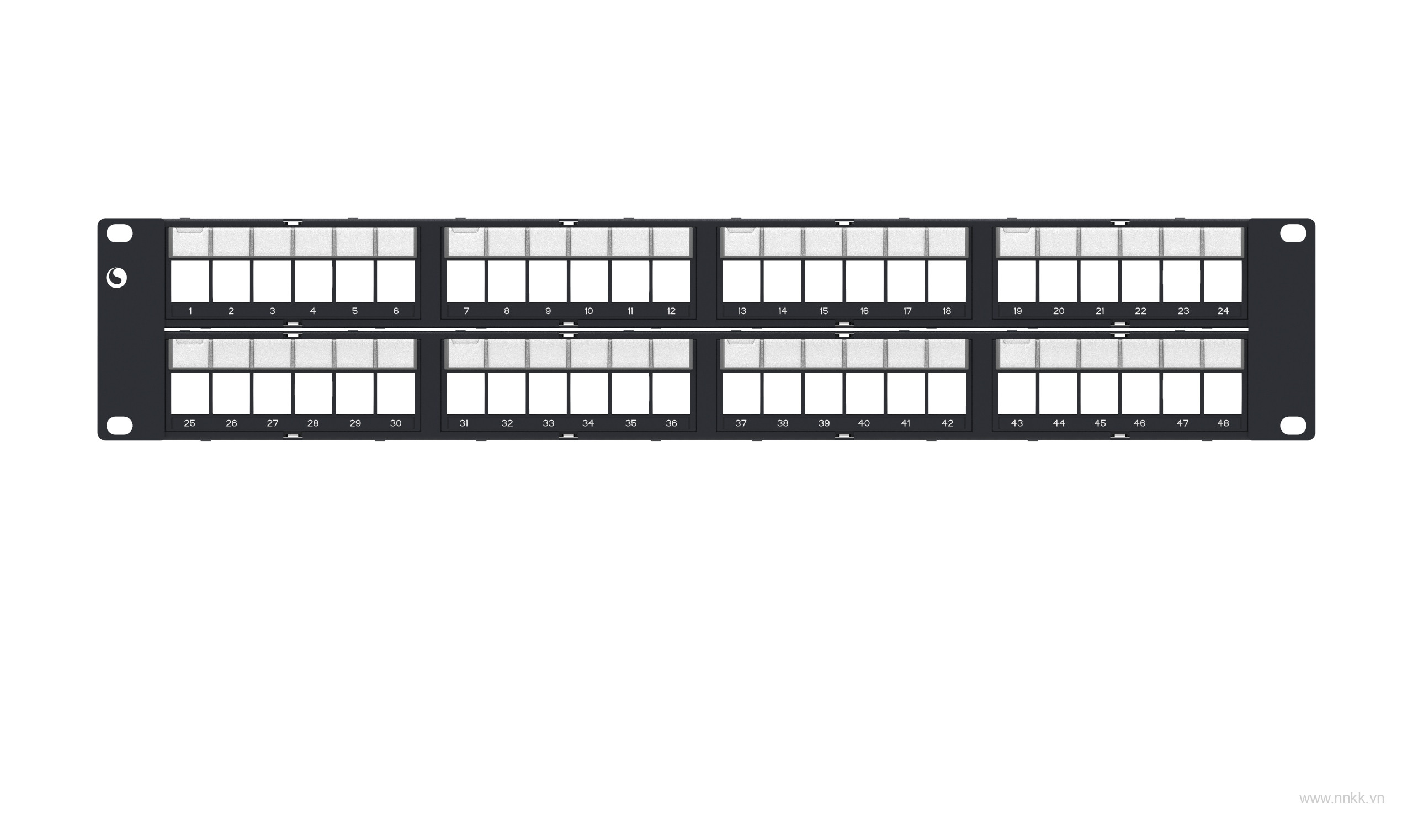 Thanh patch Panel 48 cổng COMMSCOPE UTP, SL, DDM, 2U, rỗng, thẳng 