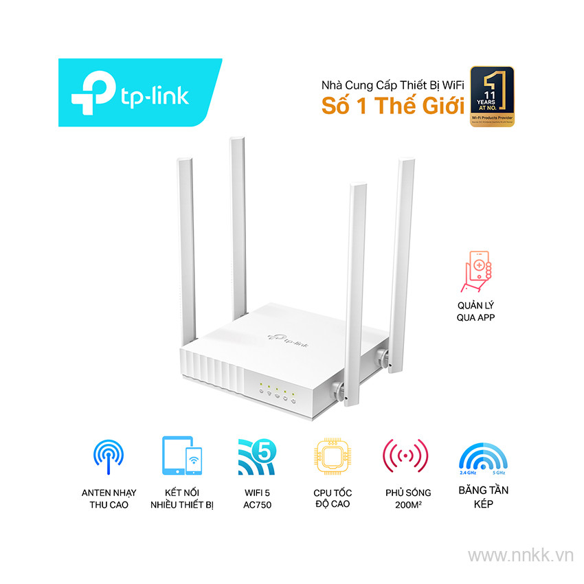 Bộ phát wifi TP-Link  Archer C24 tốc độ AC750Mbps