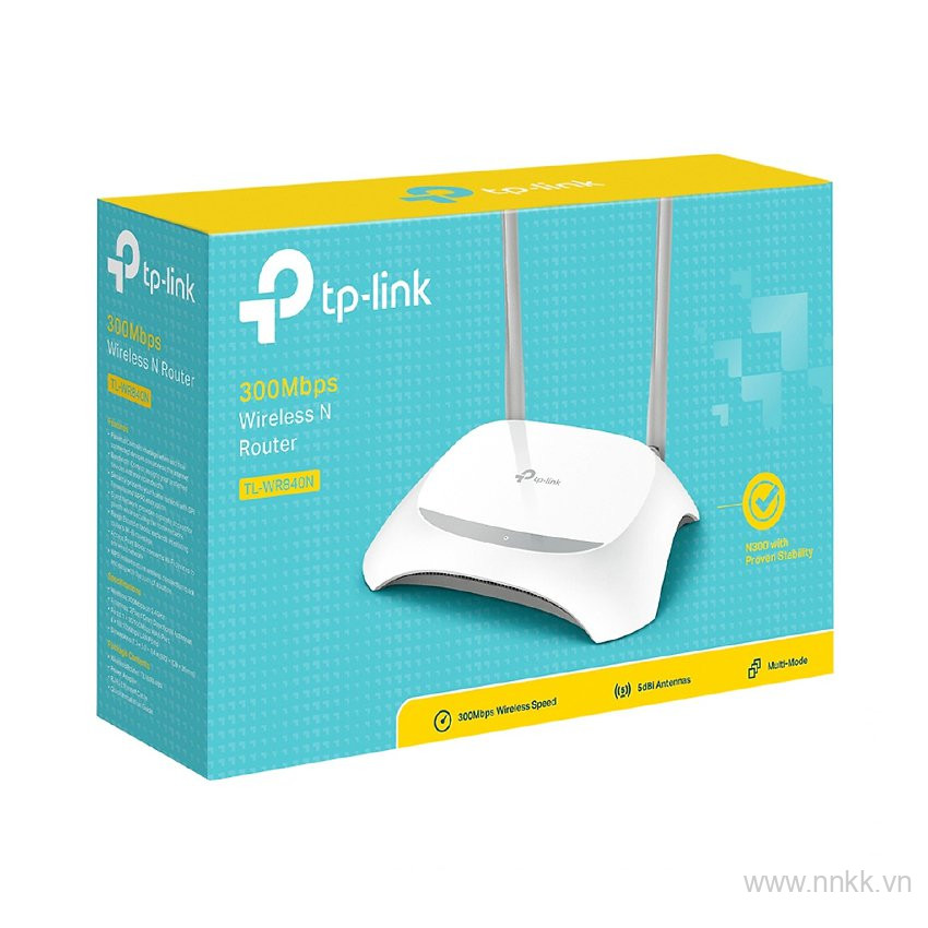 Bộ phát wifi TP-Link TL-WR840N Chuẩn N- 300Mbps 15 User