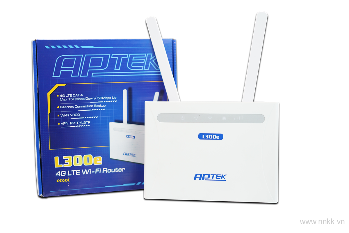 Bộ phát wifi dùng sim 4G- LTE WiFi chuẩn N 300Mbps APTEK L300e - Router