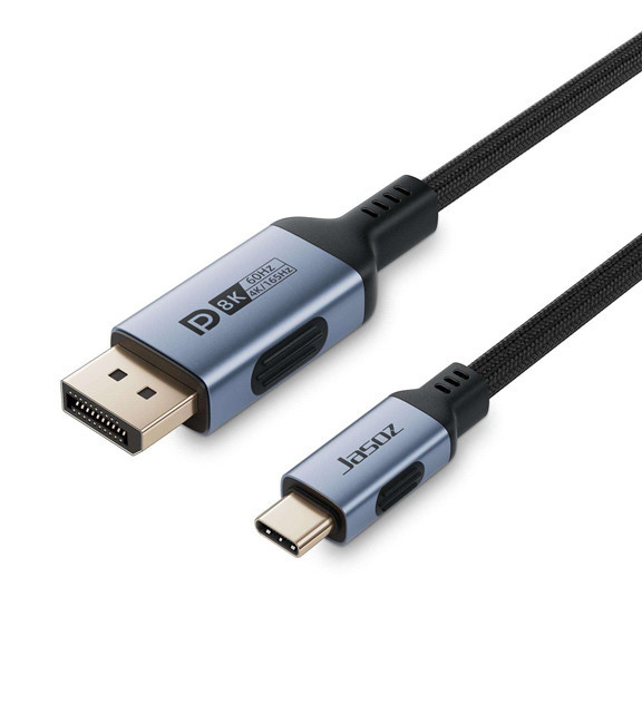 Cáp chuyển Type-C sang DisplayPort JASOZ 1.2m – Chip CYPD2119, hỗ trợ 4K, giao diện mạ vàng, không cần driver, dùng cho laptop, điện thoại, máy chiếu