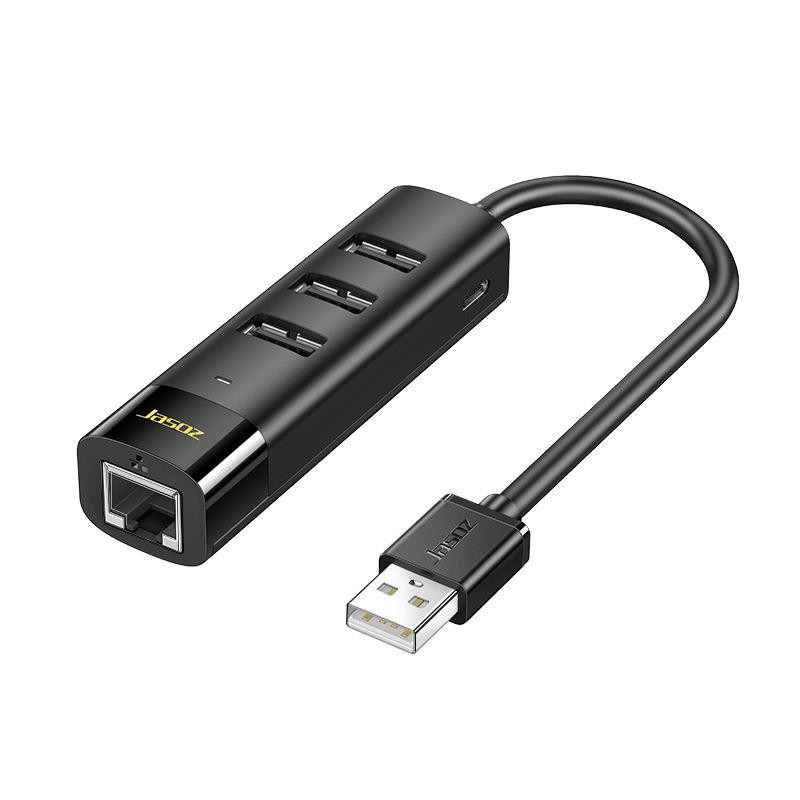 Jasoz t-f116 card mạng usb to lan 10/100 + hub 3 cổng usb 2.0 – bảo hành 18 tháng