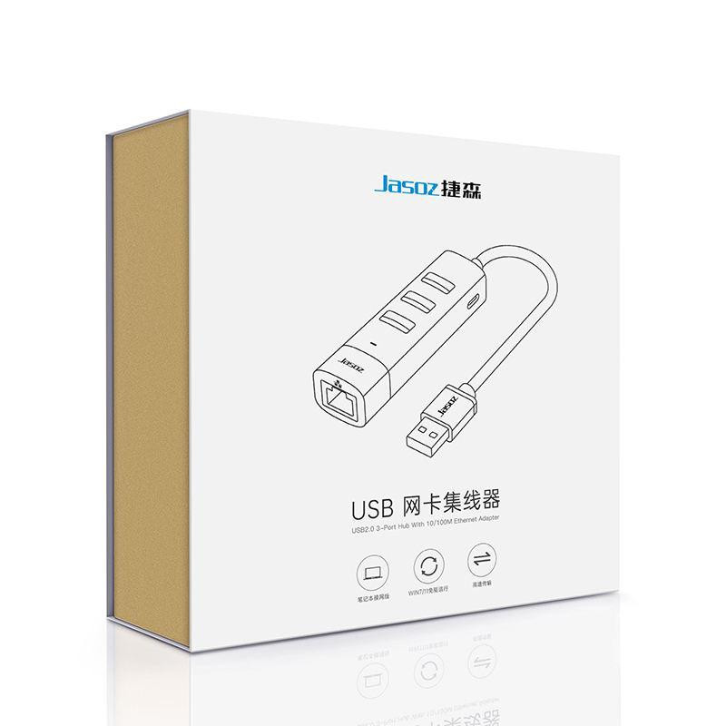 Jasoz t-f116 card mạng usb to lan 10/100 + hub 3 cổng usb 2.0 – bảo hành 18 tháng