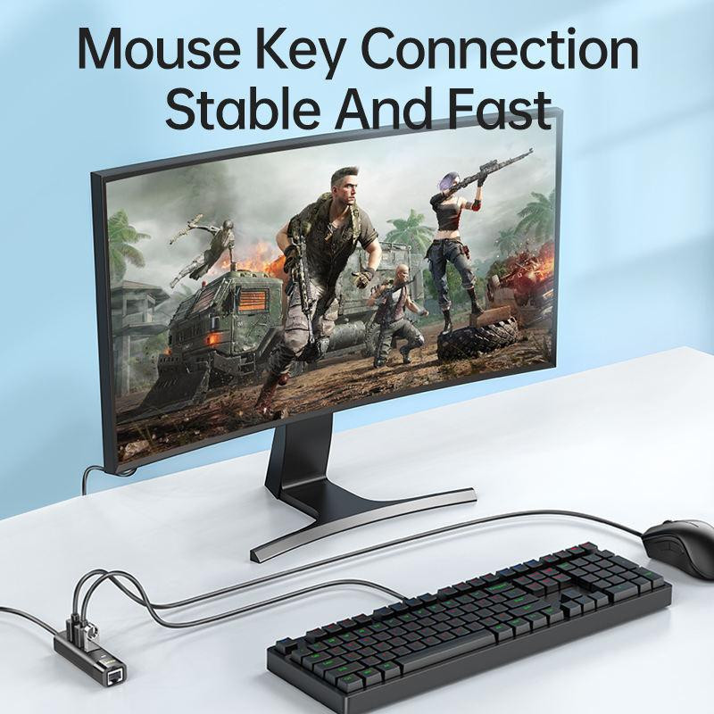 Jasoz t-f116 card mạng usb to lan 10/100 + hub 3 cổng usb 2.0 – bảo hành 18 tháng