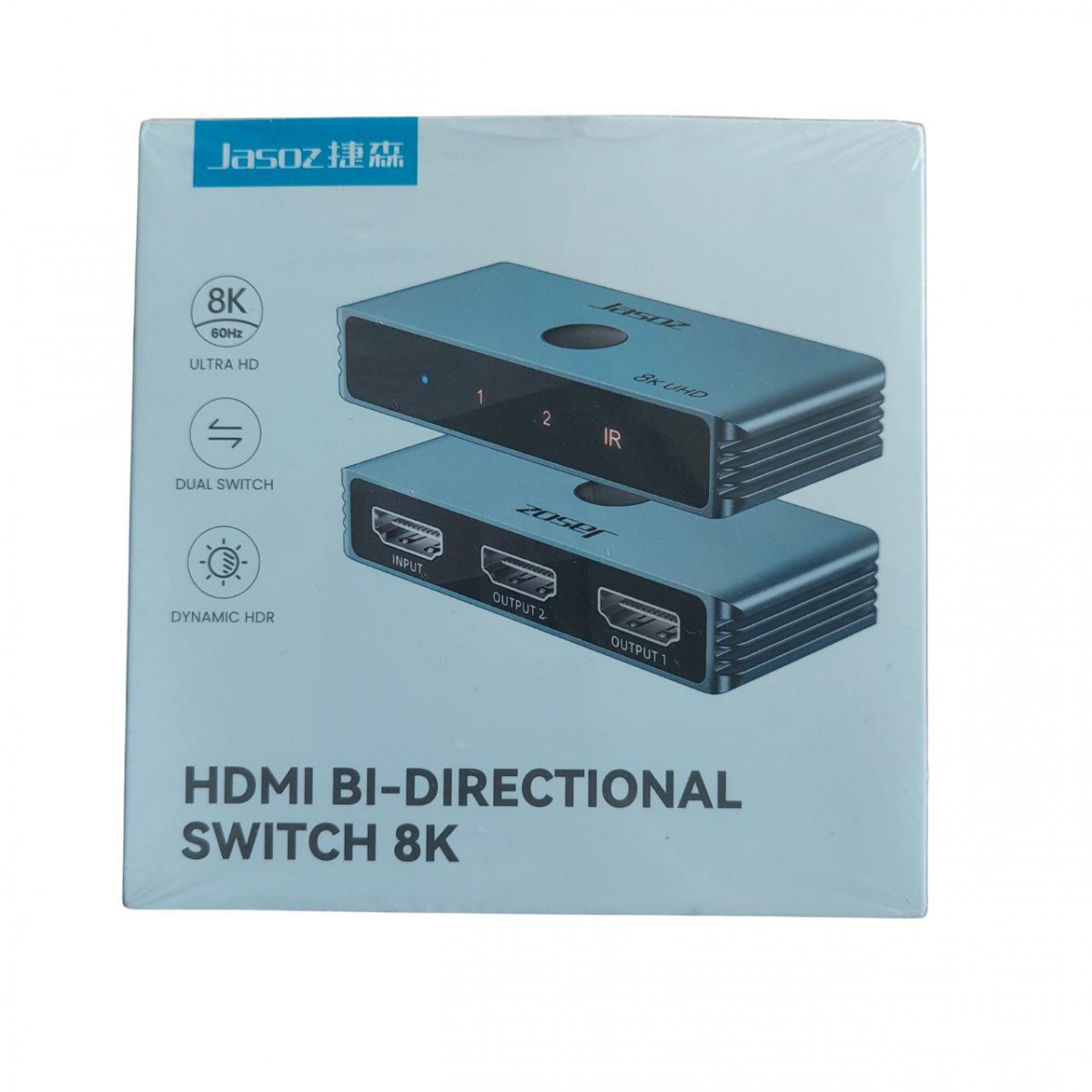 Công tắc Switch HDMI hai chiều Jasoz T-G175 3 cổng | Hỗ trợ 8K 60Hz, 4K 60Hz | Điều khiển từ xa