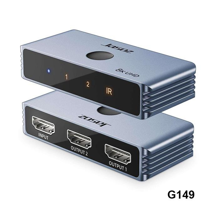 Công tắc Switch HDMI hai chiều Jasoz T-G175 3 cổng | Hỗ trợ 8K 60Hz, 4K 60Hz | Điều khiển từ xa