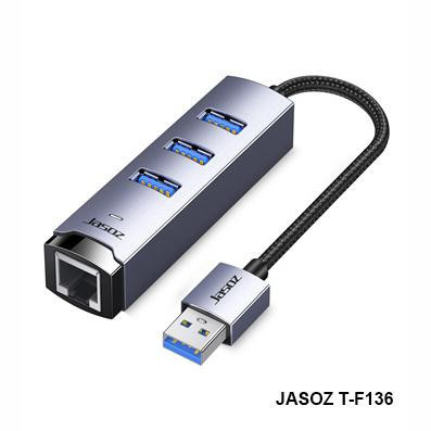 Card mạng Gigabit USB Type-C / Type-A + Hub 3 cổng USB 3.0 | 1000Mbps | Chip RTL8153