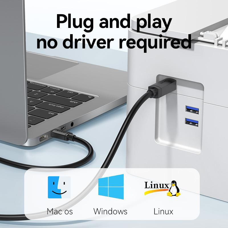 Cáp in USB Type-C Jasoz 480Mbps | Lõi đồng | Chống nhiễu | Bảo hành 18 tháng