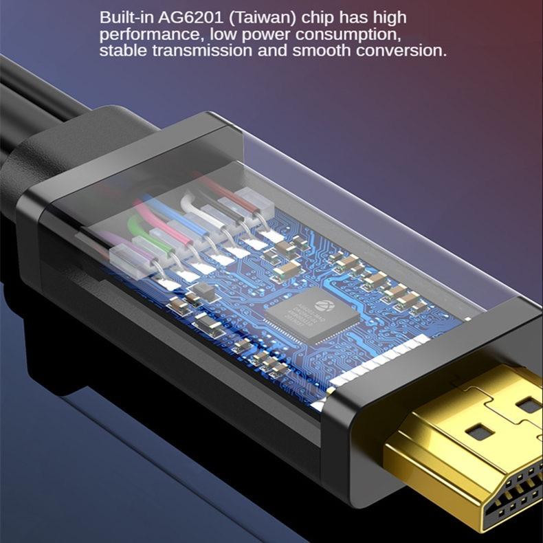Cáp chuyển hdmi sang vga 1.5m t-g121 | 1080p 60hz | chip cs5210 taiwan