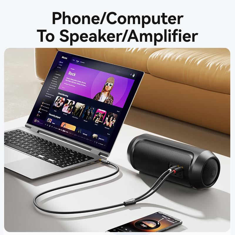 Cáp âm thanh aux 3.5mm ra 2rca lõi đồng 28awg | âm thanh trung thực | bảo hành 18 tháng