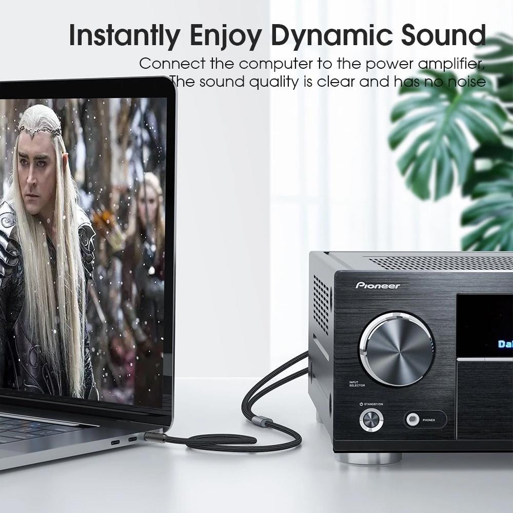 Cáp âm thanh aux 3.5mm ra 2rca lõi đồng 28awg | âm thanh trung thực | bảo hành 18 tháng