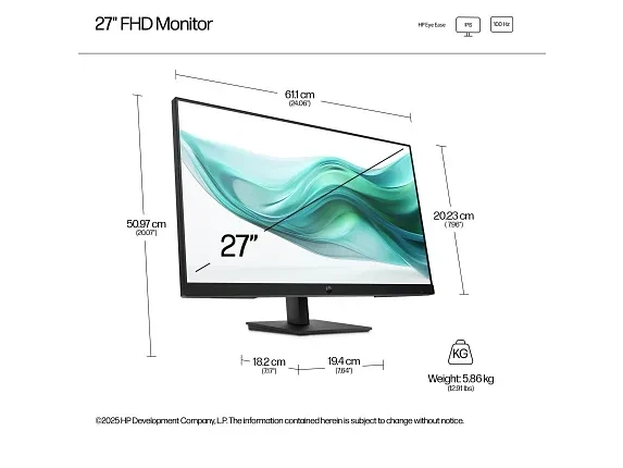 HP Series 3 Pro 327pf 27 inch IPS FHD | VGA HDMI DP | Màn hình văn phòng chuyên nghiệp